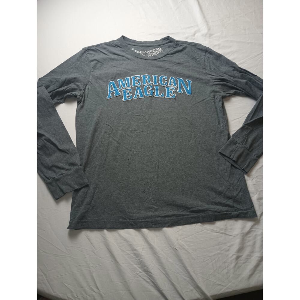 American Eagle Vintage Y2K‎ Long sleeve Graphic T-shirt Gray Mens Medium
